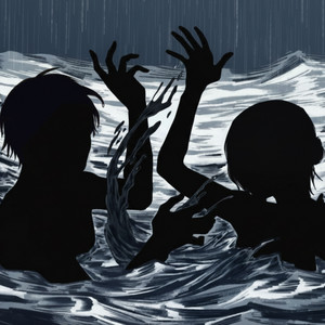 in the pool (from "Chainsaw Man - Reze Arc") artwork