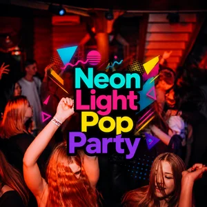 Neon light pop party Spotify playlist cover art