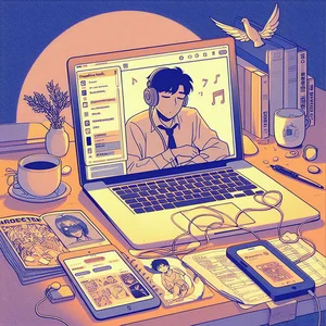 productive work lofi 🍉 study, focus & productivity music artwork