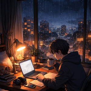 3am study session 🌧️ lofi to focus & overthink cover