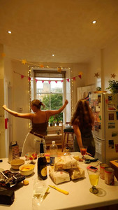 dancing in the kitchen