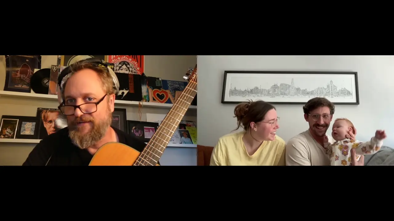 Craig Cardiff performing a Teeny Tiny Desk Concert for Matt, Victoria and Mika